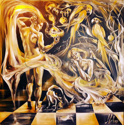 Sarina Collura Acryl und Goldakzente