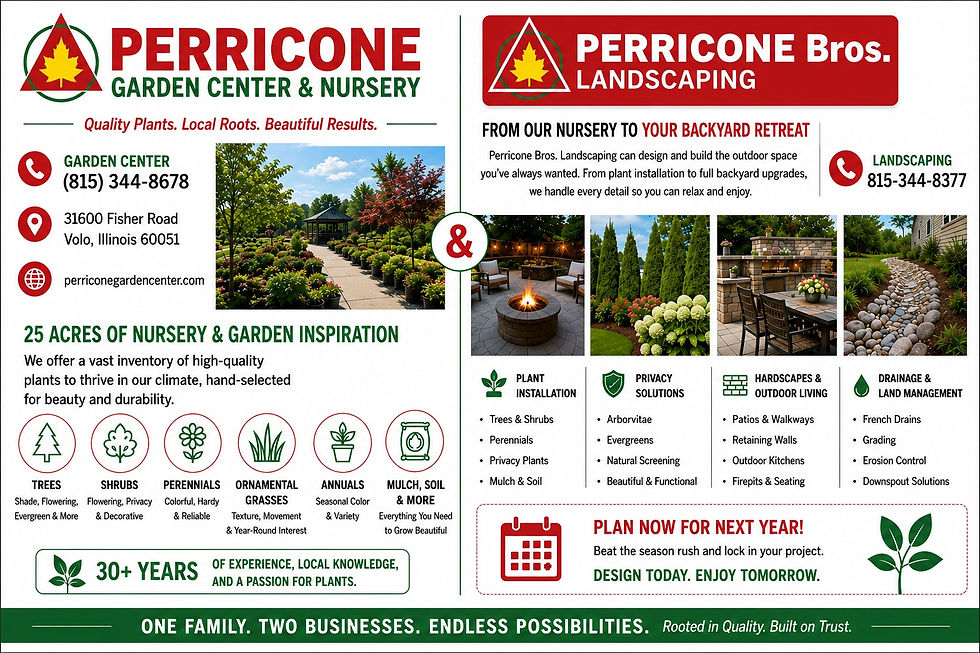 perricone bros landscaping and perricone garden center combine forces to help with fall projects.