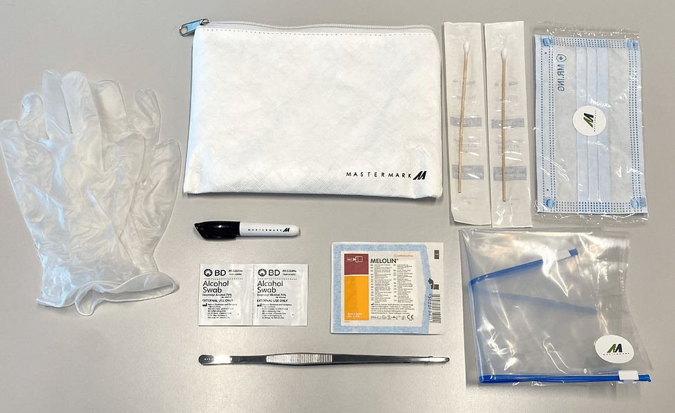 Photo of a scientist testing a sample