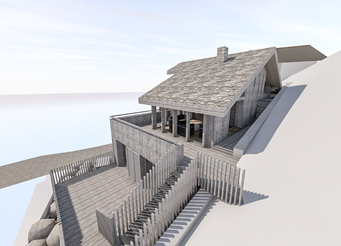 MERIBEL_Terrasse contre le terrain