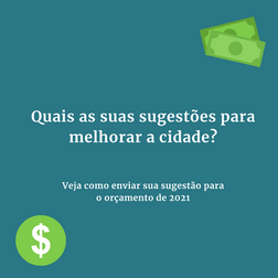 Contribua com sugestões para o orçamento