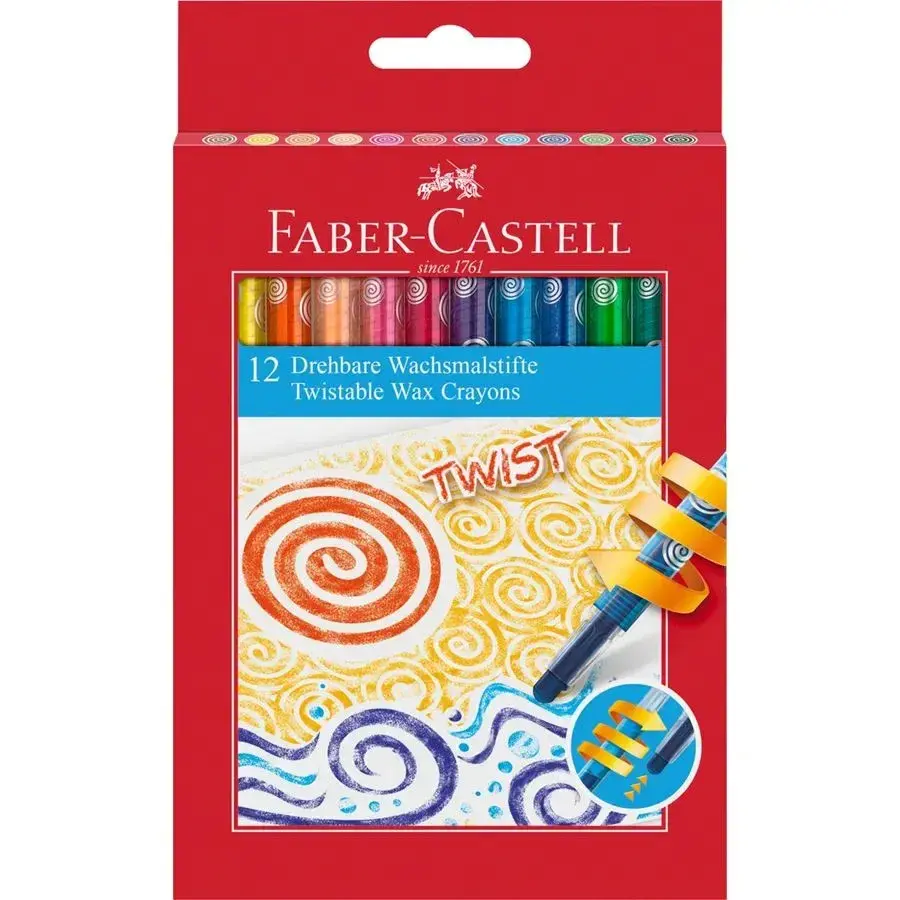 Faber-Castell Drehbare Wachsmalstifte – 12 cores