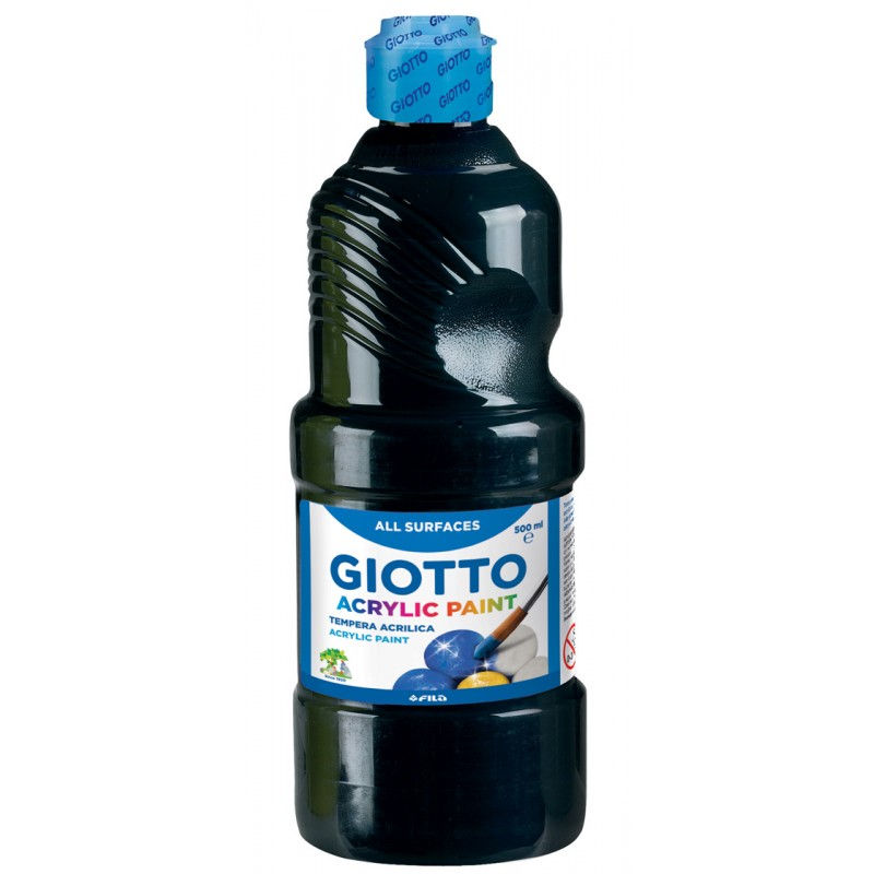 Tinta Acrílica Giotto - Preto Intenso (500ml) para Obras com Contraste e Profund