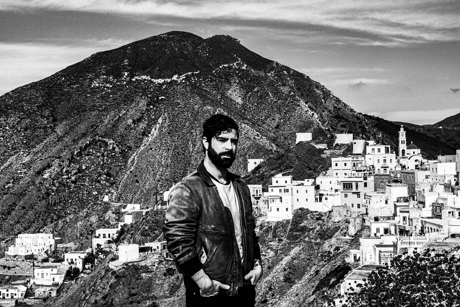 Yannis Philippakis (Foals) around Olympos in Karpathos island, Greece, by photographer George Tatakis