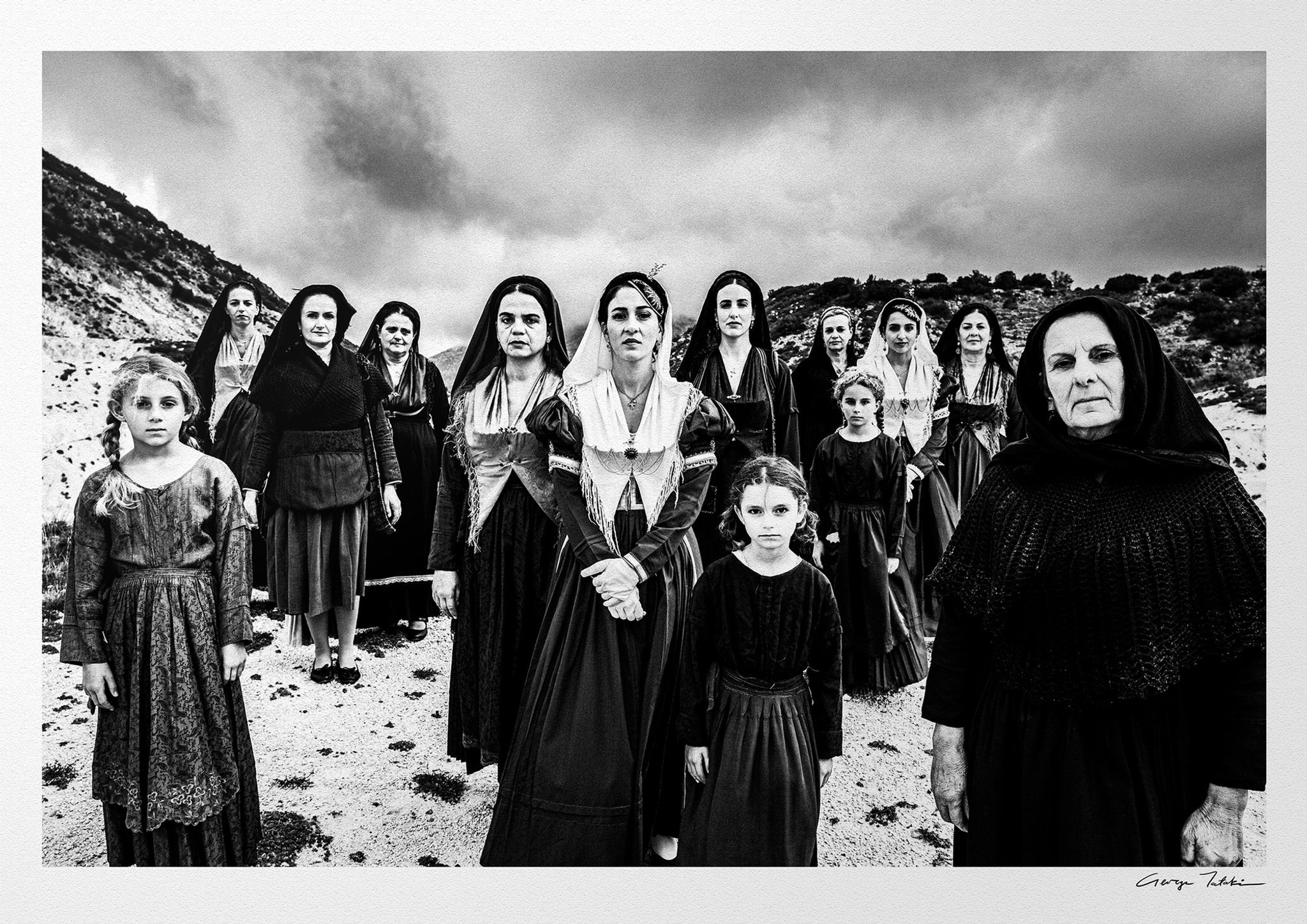 Lefkada generations print. Black-and-white photography by George Tatakis.