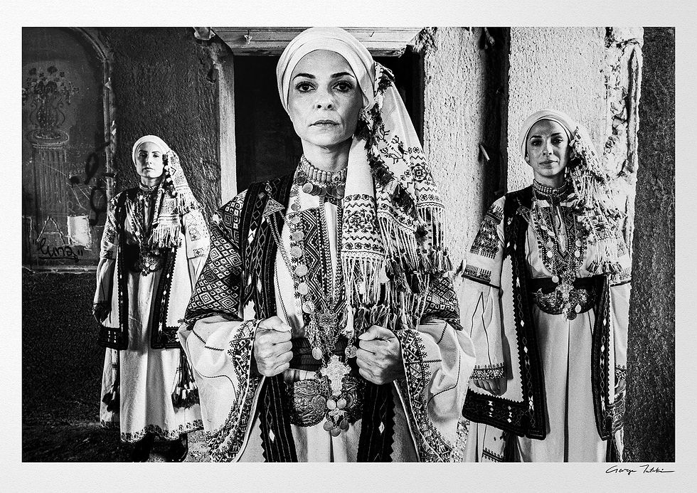 Three at Kyparissia print. Black-and-white photography by George Tatakis.