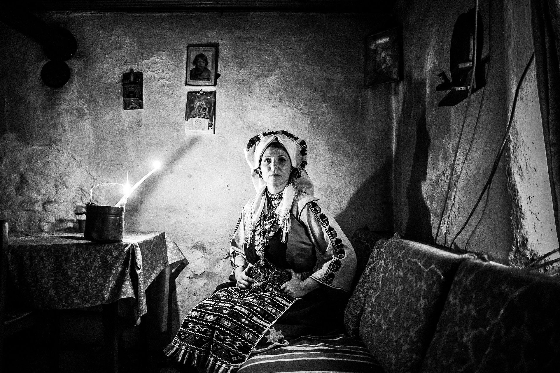 Inside a traditional house of Mani village, Evros, Thrace, Greece, by photographer George Tatakis