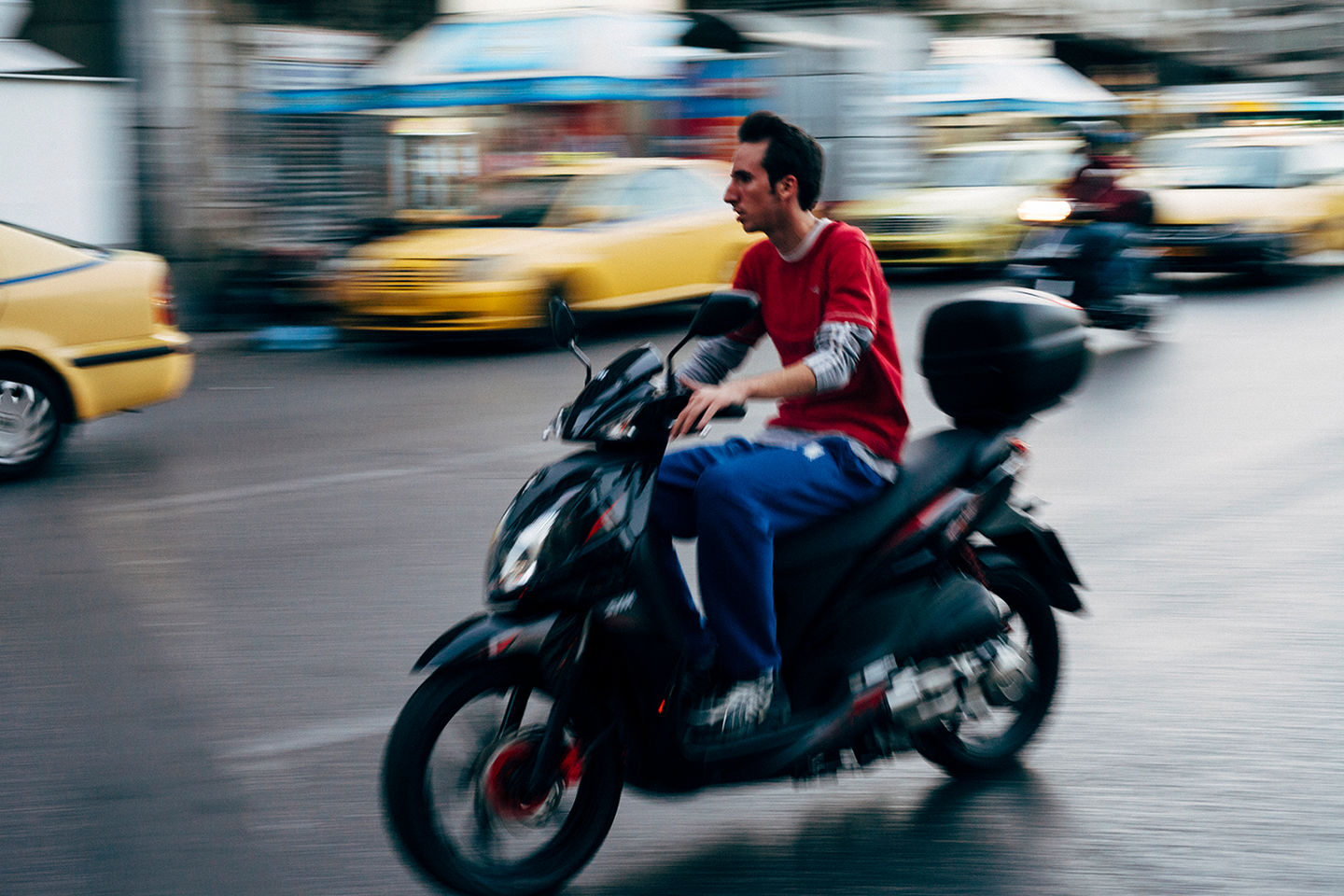 A scooter in Athens. Shot during the photo tour by George Tatakis.