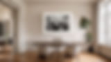 Corporate office interior featuring a black and white photography artwork by George Tatakis