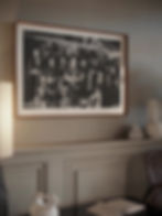 Thumbnail: Prespes Barn print framed inside a living room. Black-and-white photography by George Tatakis.