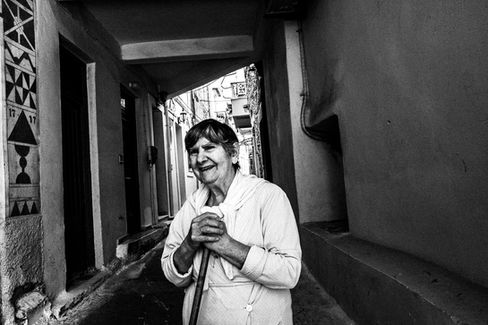 Woman in Pyrgi village, Chios island by photographer George Tatakis