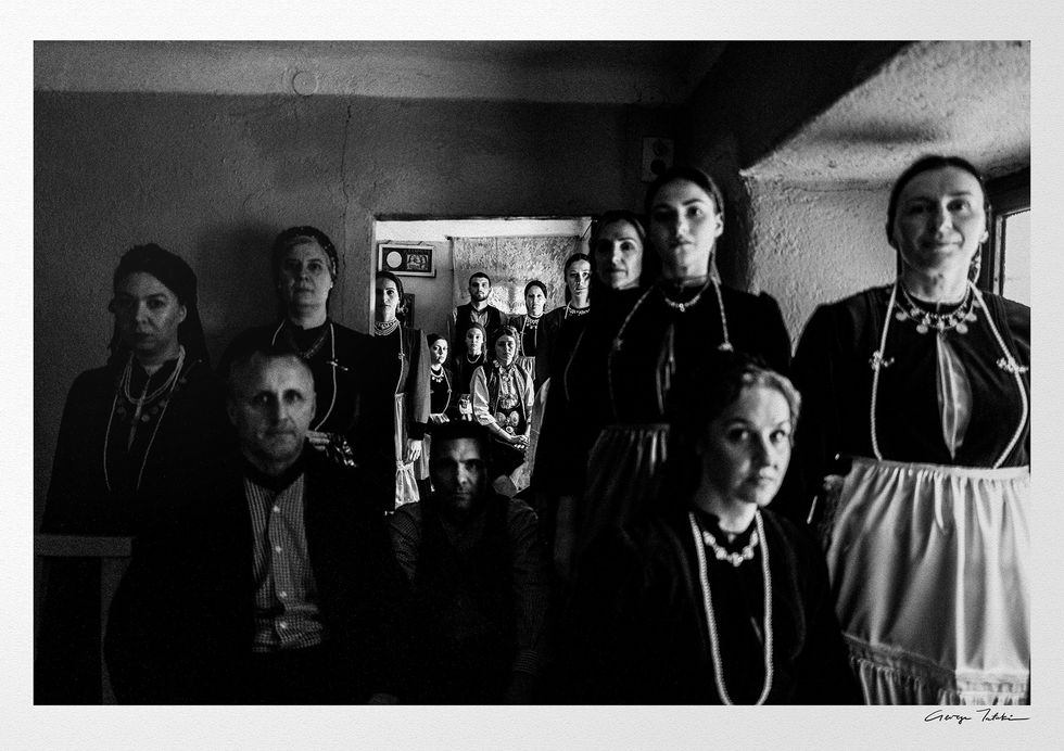 Polypotamos group print. Black-and-white photography by George Tatakis.