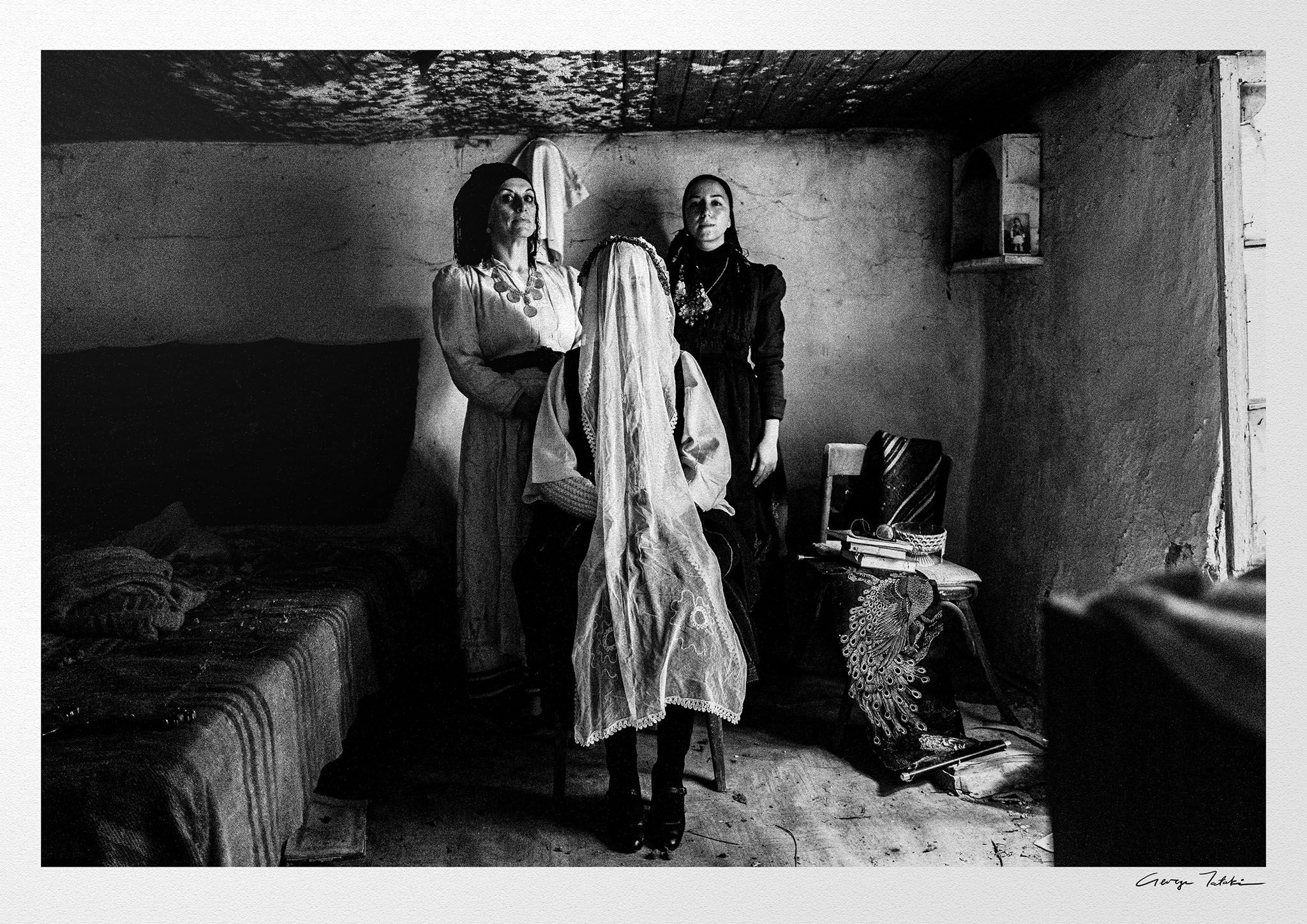 Ermakia Bride and Party print. Black-and-white photography by George Tatakis.