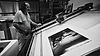 Fine-art photographic print being produced in Athens for an exhibition or institutional art project