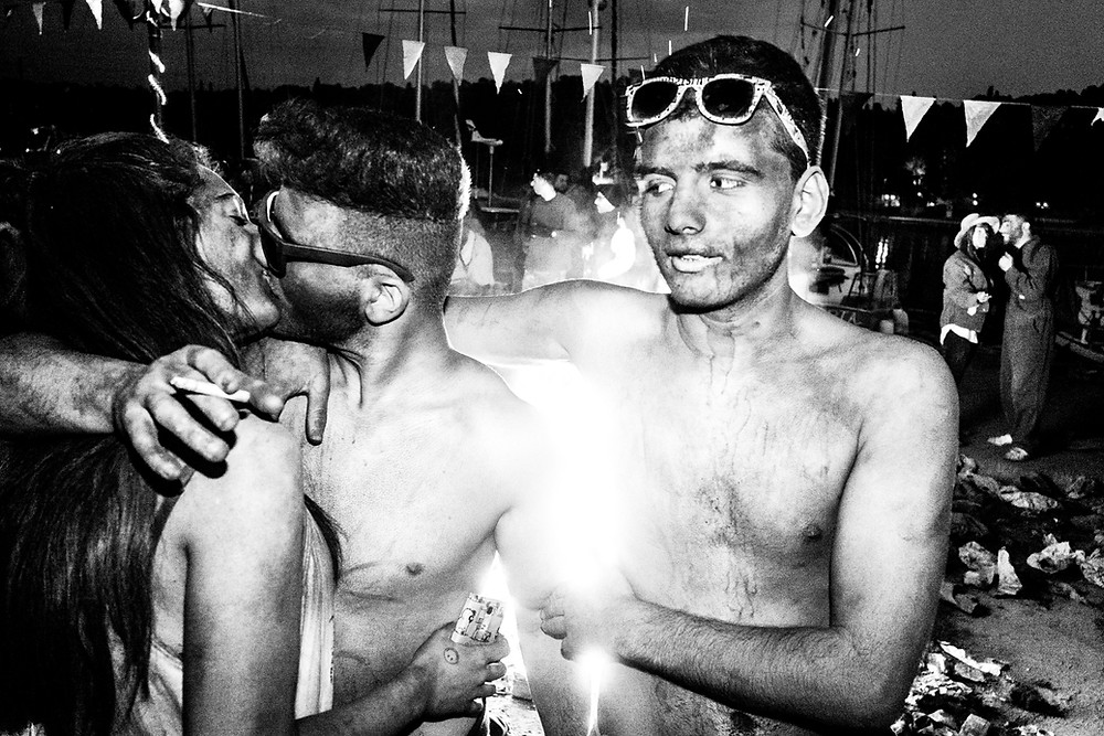 Relationships shifting at the flour wars in Galaxidi, by photographer George Tatakis