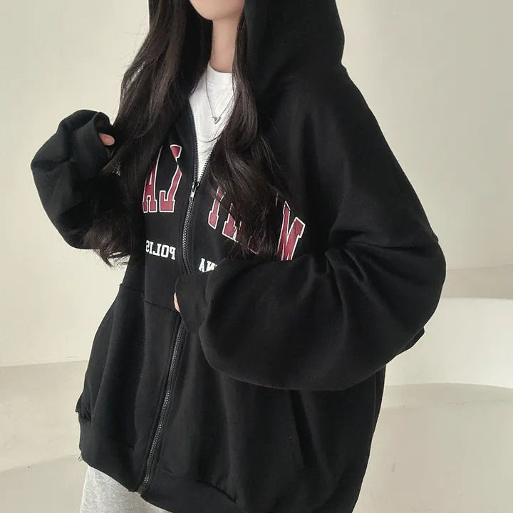 Thumbnail: Oversized Vintage Zip-Up Hoodie