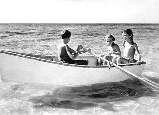 Children in a small rowboat at the Sunny Hours Beach School - Saint Petersburg, Florida. 1947. Black & white photoprint, 4 x 5 in. State Archives of Florida, Florida Memory.