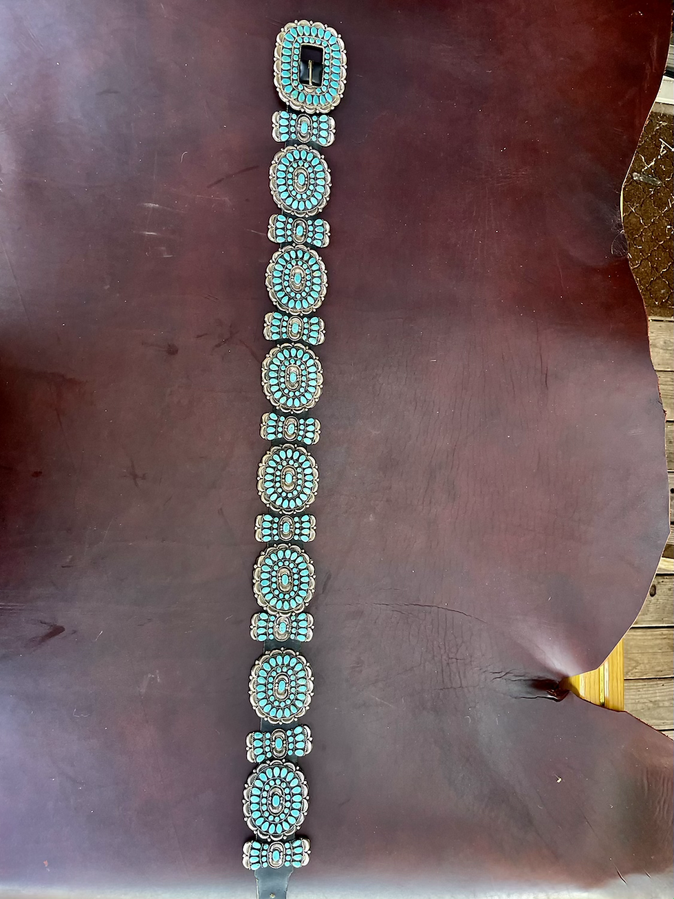 Thumbnail: Begay, kingman & sterling Concho Belt. 16 piece. 486g