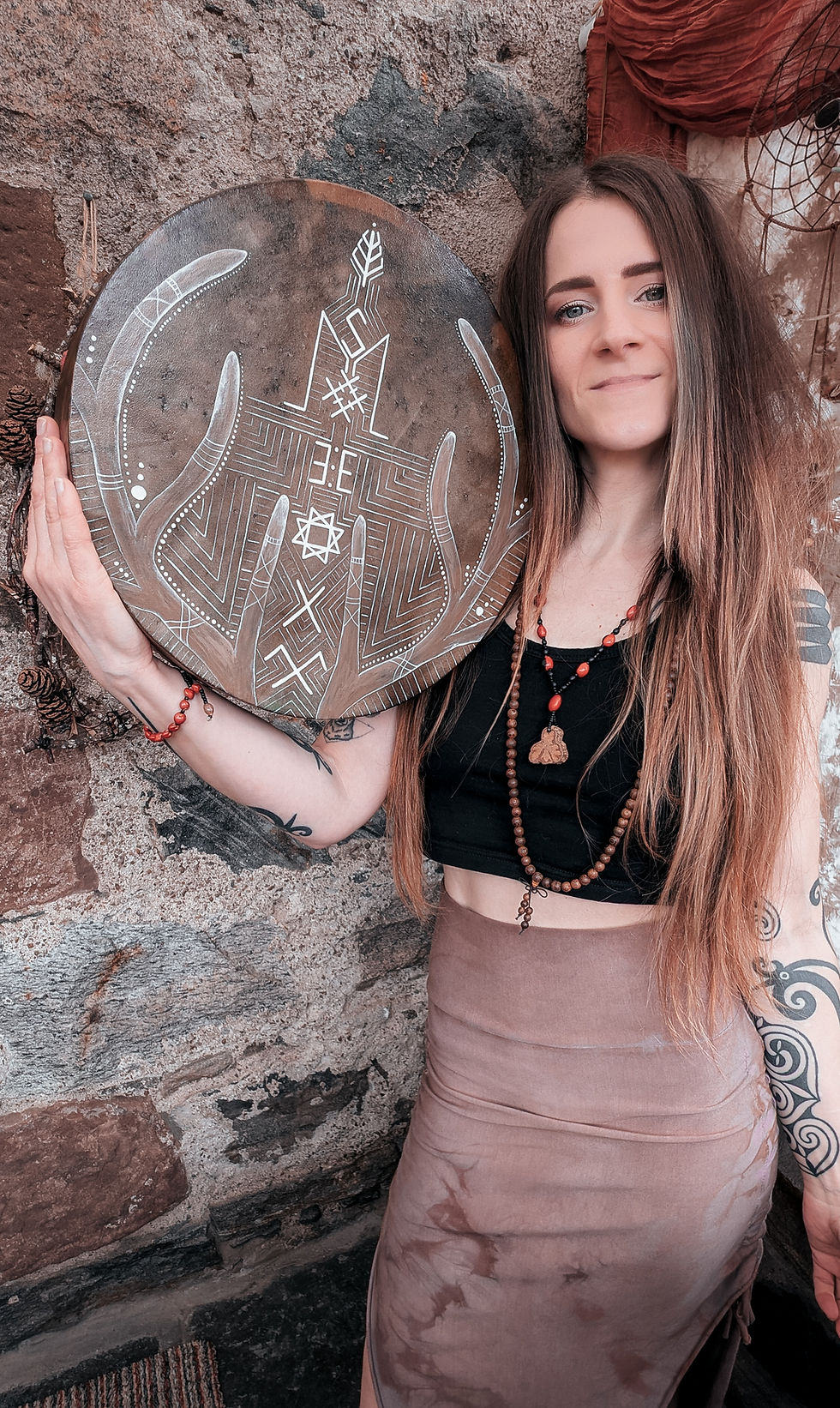 Thumbnail: 14'' Shamanic Deer medicine drum - shamanic drum