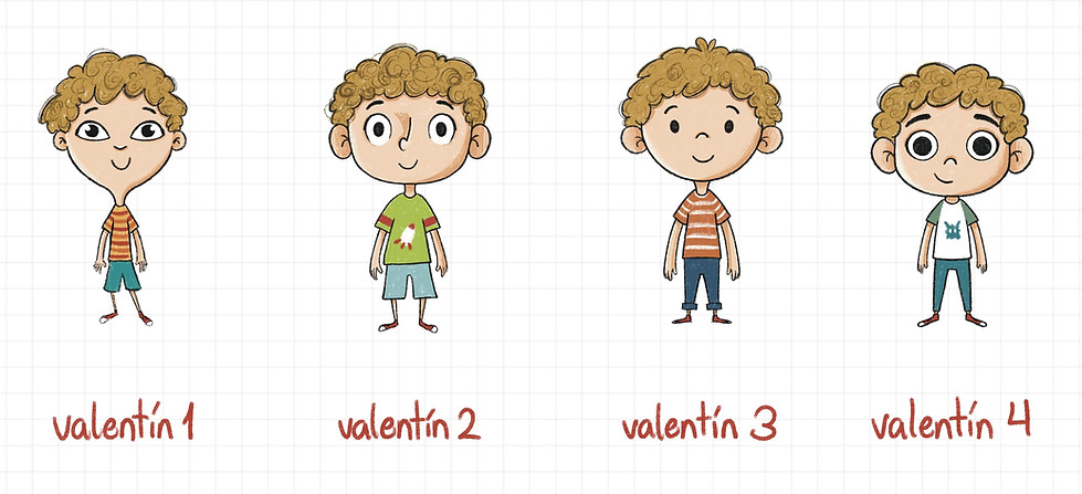 Diseño de personajes de Valentín