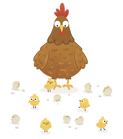 Gallina y pollitos