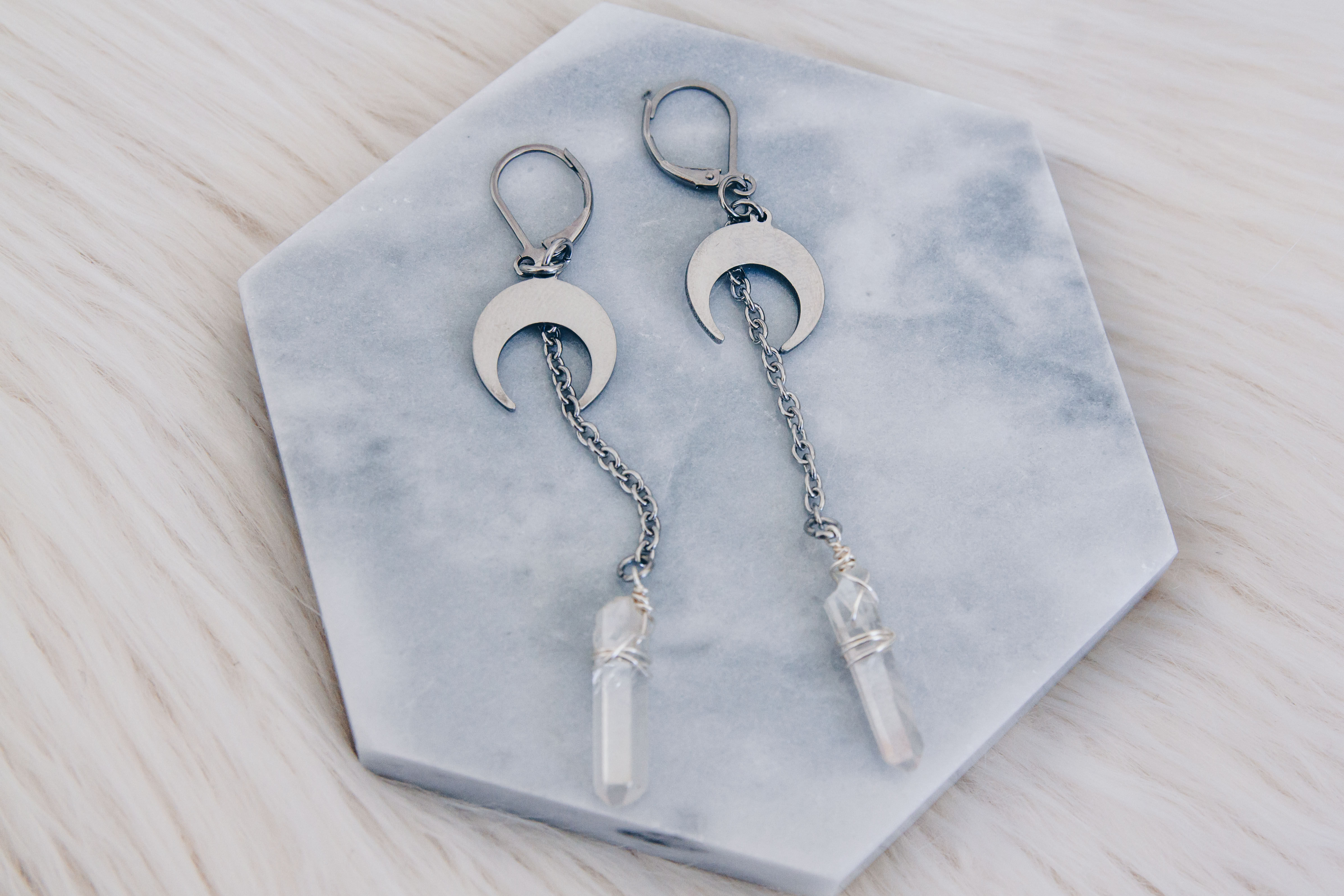 "Moonlight" earrings (silver/gold)
