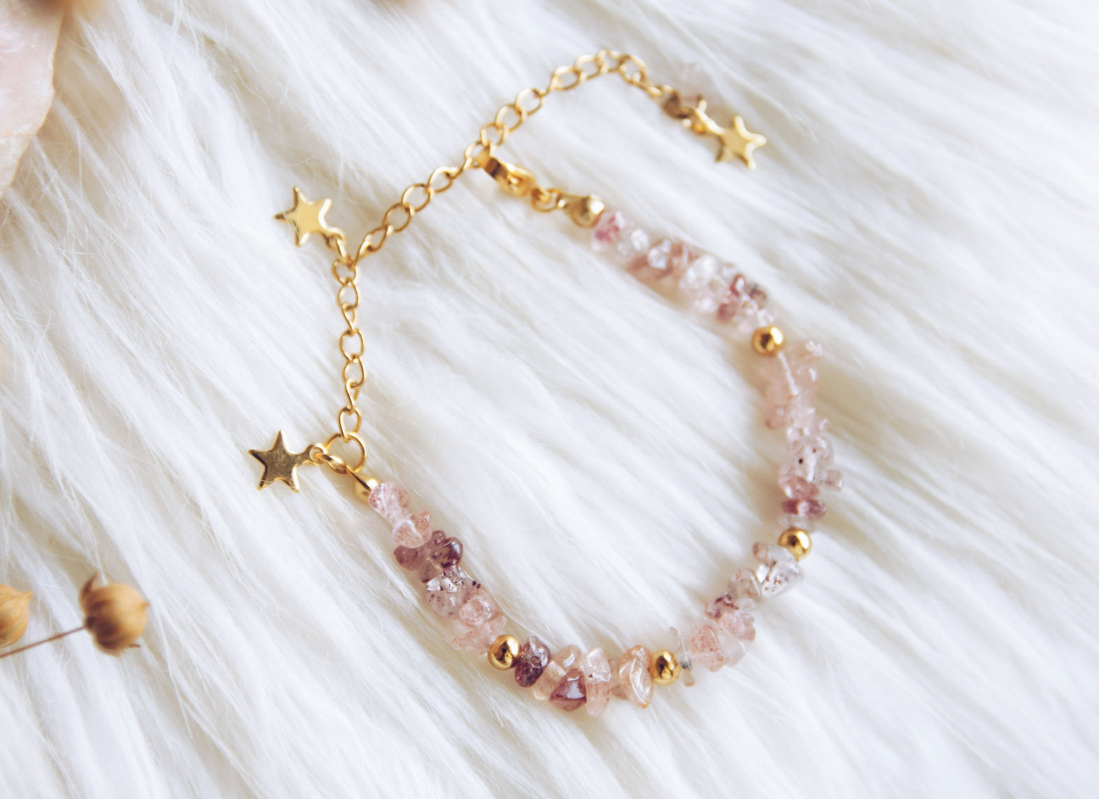 "Strawberry stars" bracelet (gold/silver)