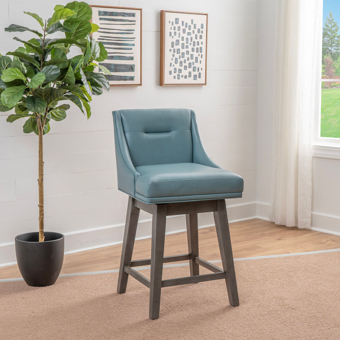BECKETT LT BLUE COUNTER STOOL 1PC-POW