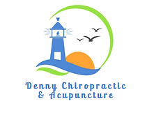 “Lighthouse-inspired logo for Denny Chiropractic and Acupuncture, symbolizing guidance, healing, and family-centered care”