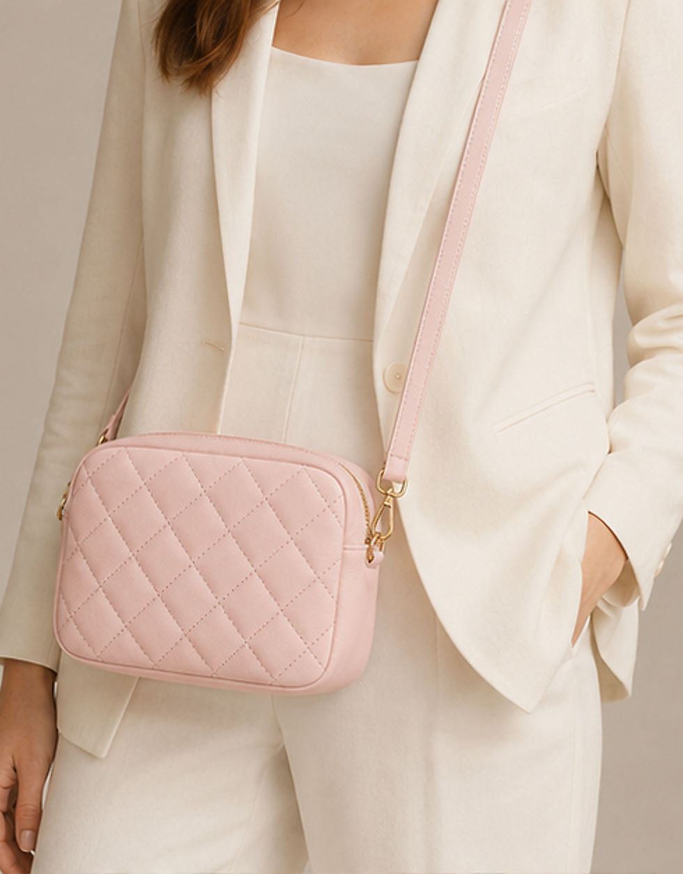 The Margot tassel mini bag styled in pink