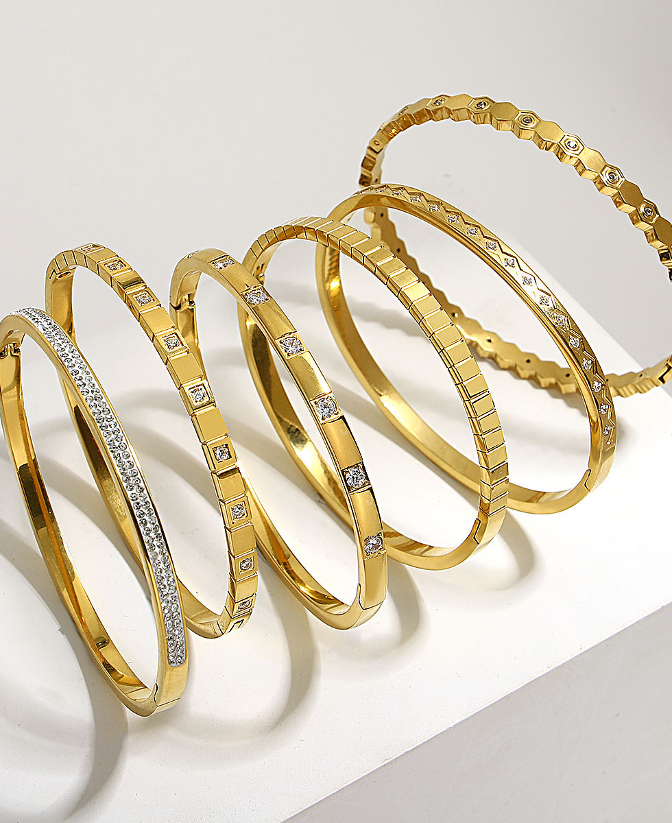 The Delphine — Cubic Zirconia Gold Bangle 9