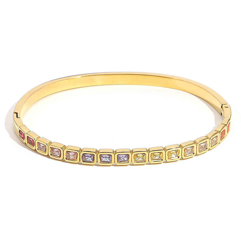 The Delphine — Cubic Zirconia Gold Bangle 1