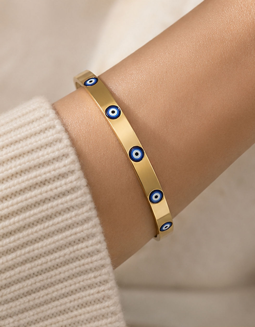 The Nazar — Waterproof Gold Bracelet Set (3-Piece) 6