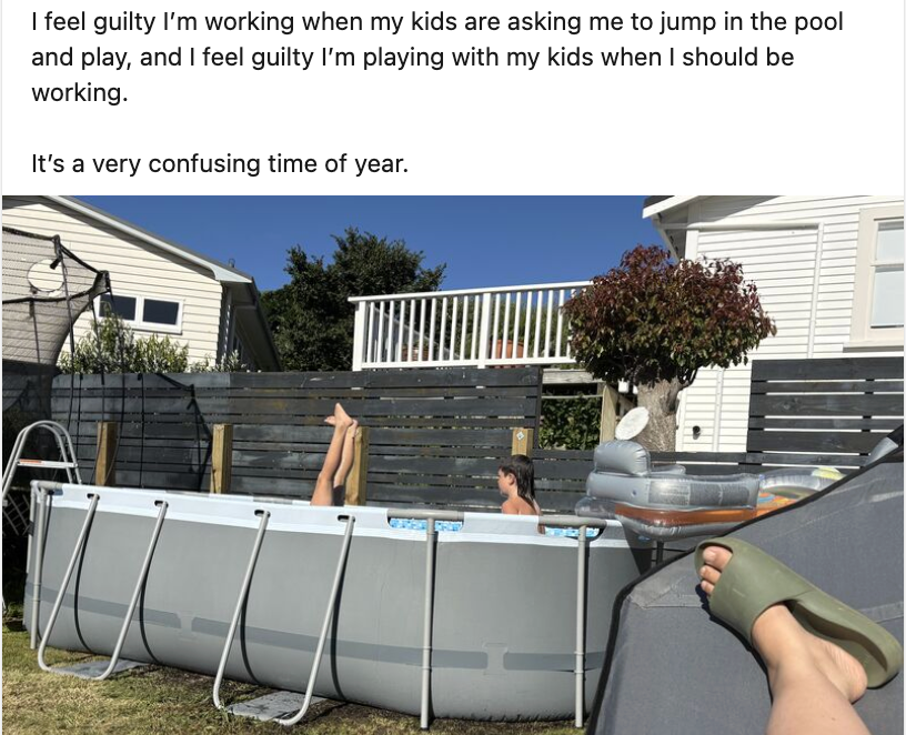 Nicole Retter suffering from Mum guilt and Founder guilt over summer holidays