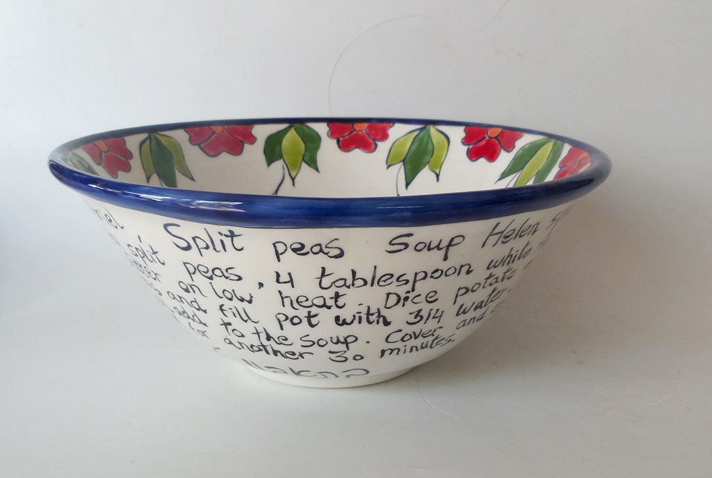 קערת סלט עם מתכון  - באנגלית