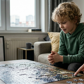 Kind vor einem Puzzle