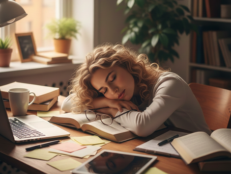 schlafende Frau auf dem Tisch