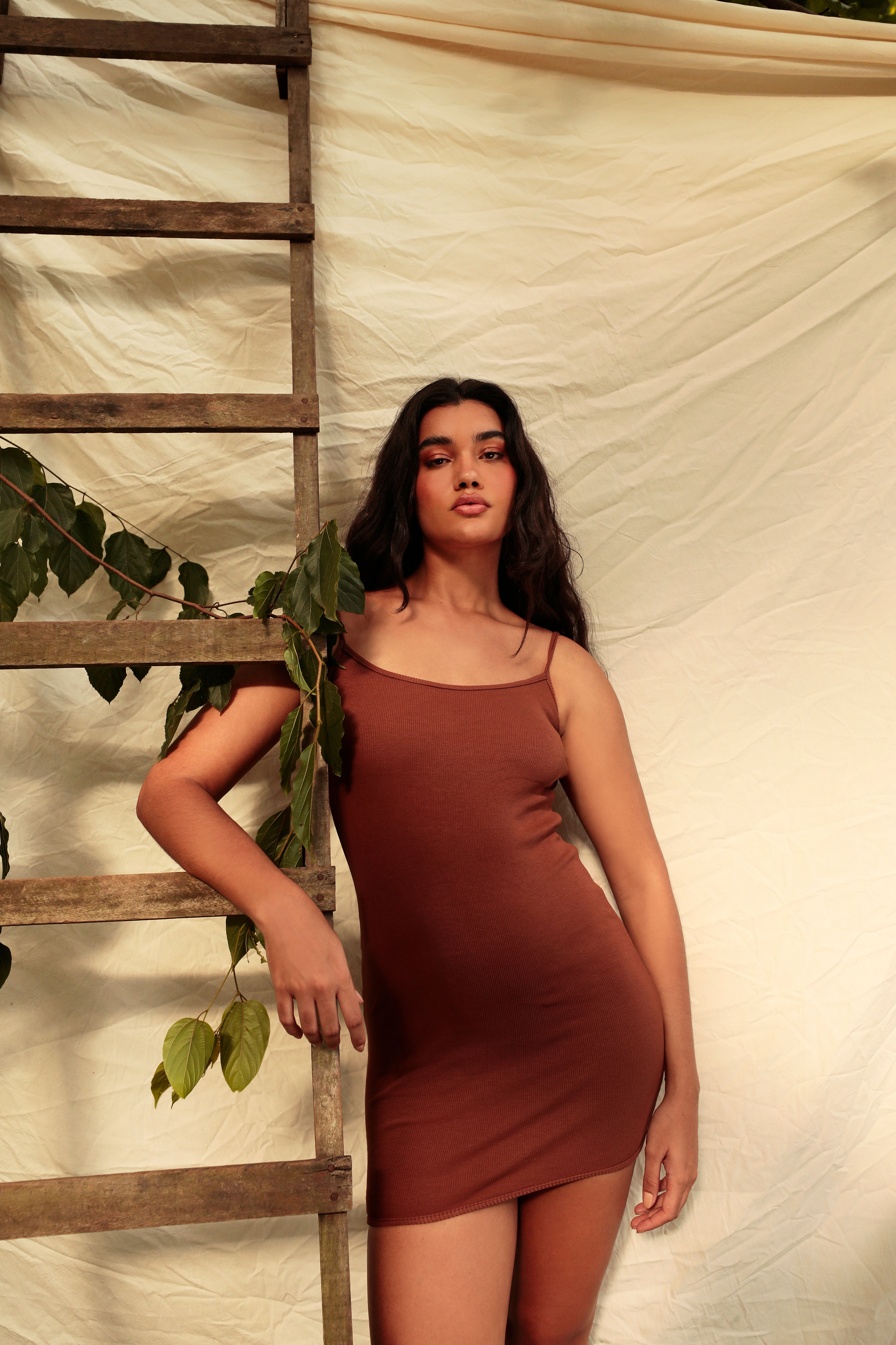 KI RIBBED COCOA DRESS