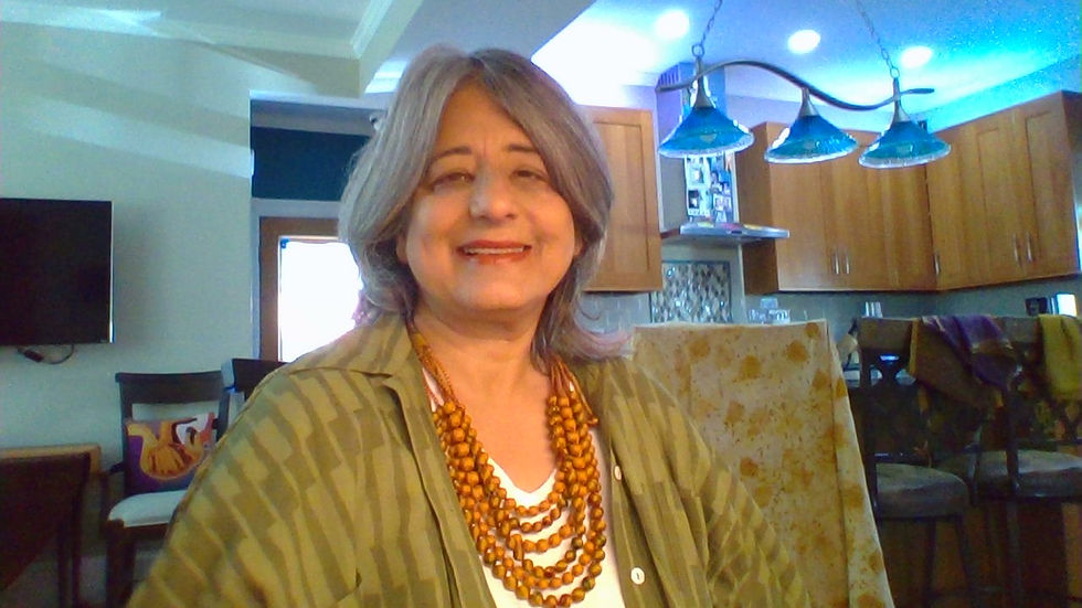 Thumbnail: Gold Dust - Sari Bead Necklace - 6 string | mustard, maroon, green highlight