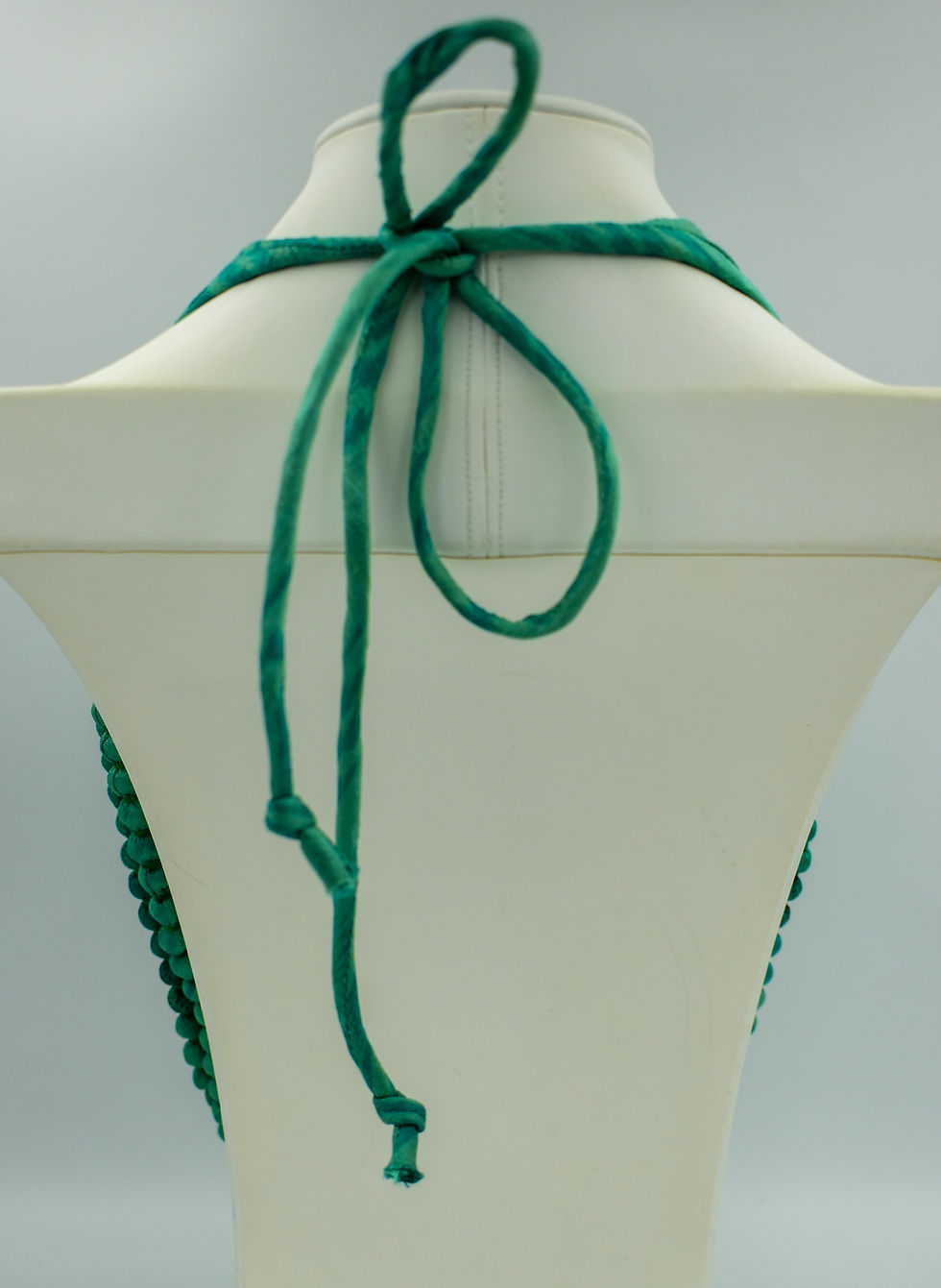 Thumbnail: Spring | Sari Bead Necklace - 22 string | Green with green print