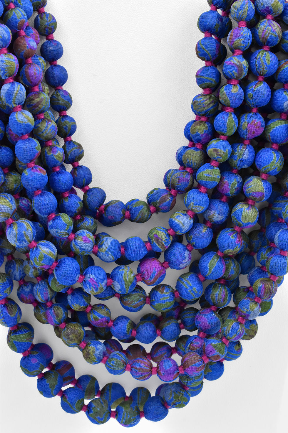 Thumbnail: Sari Bead Necklace - 12 string | blue-violet