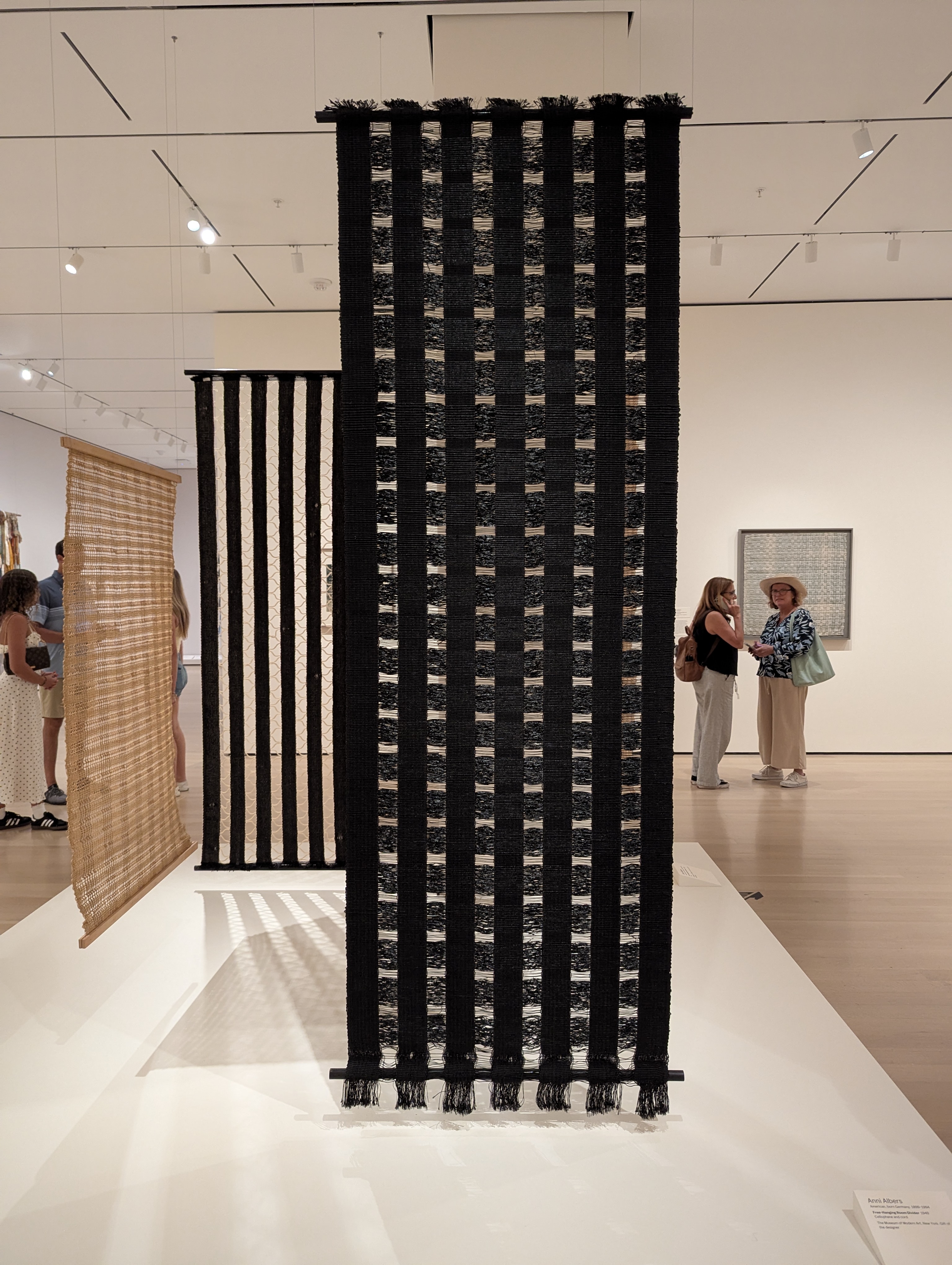 Anni Albers room dividers at the Woven Histories exhibition, MoMA