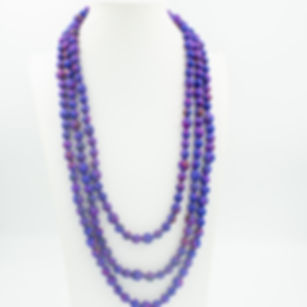 front view of single strand sari silk necklace wrapped around 3 times