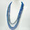 Thumbnail: Sari Silk Necklace with wooden beads - 1 string | blue-grey