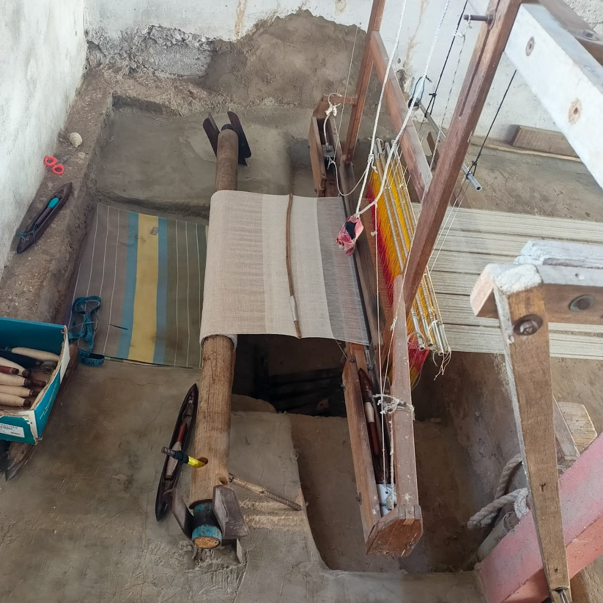 Pit loom used in Bhujodi village