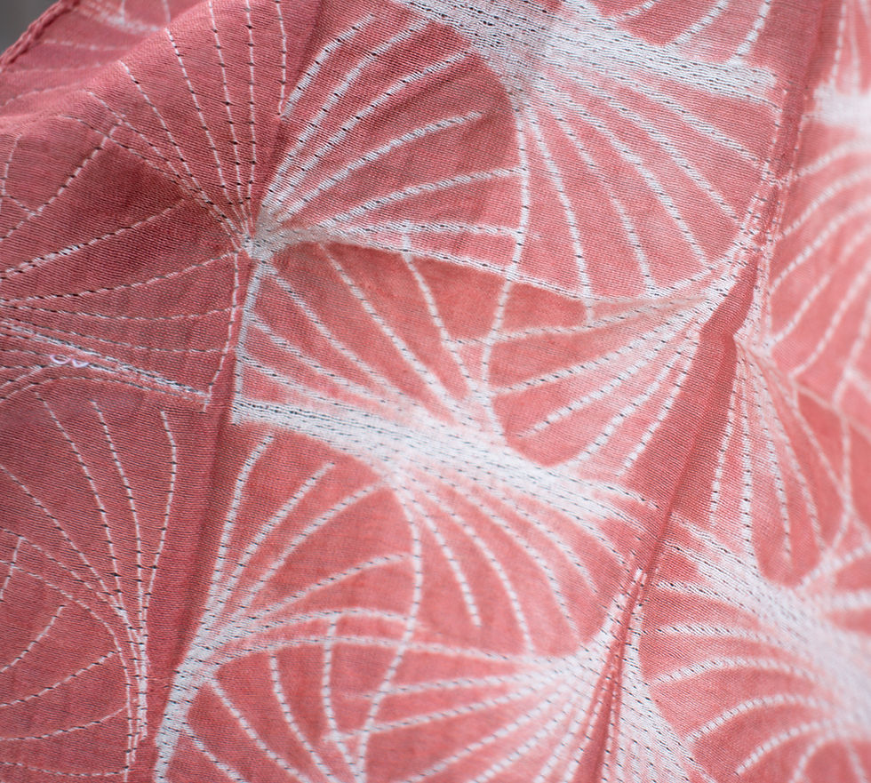 Thumbnail: Cotton-Silk Shibori Scarf - light rust