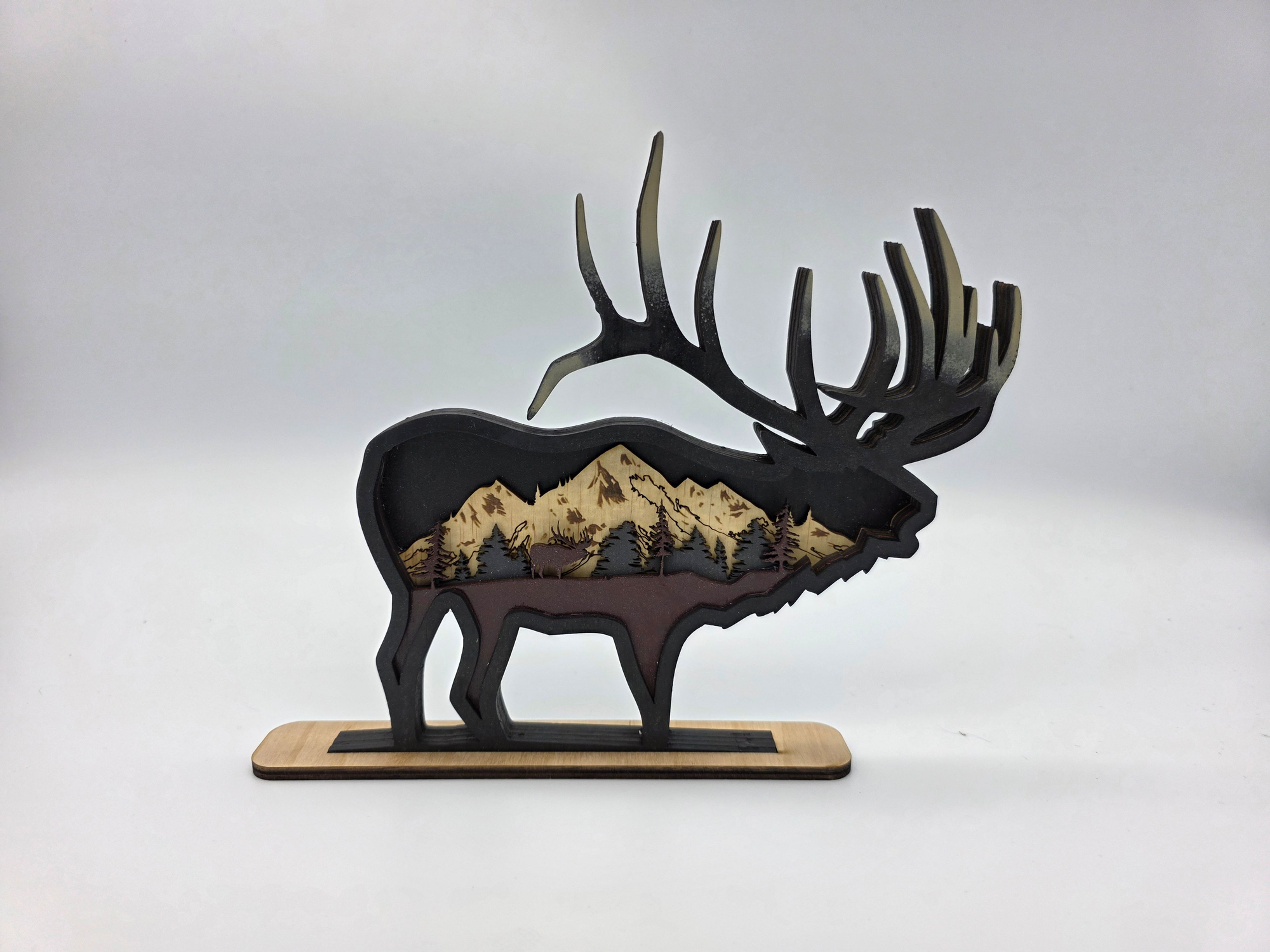 Elk 3D Wood Art