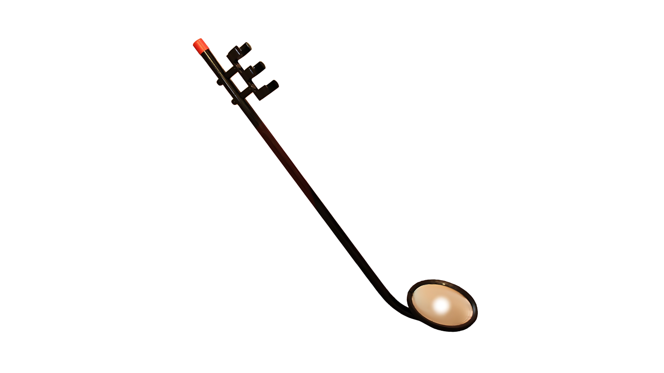 5" round convex mirror with 40" shaft and rail section and flashlight mount, Made in USA