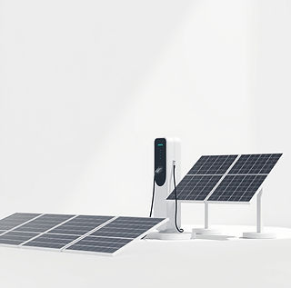 minimalist corporate background, white and light grey tones, subtle EV charging station a