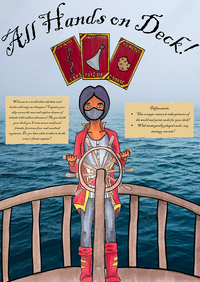 One Sheet of Pirate Themed 3D Deck Building Video Game Game All Hands on Deck!